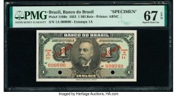 Brazil Banco do Brasil 1 Mil Reis 8.1.1923 Pick 110Bs Specimen PMG Superb Gem Unc 67 EPQ. Two POCs.

HID09801242017

© 2020 Heritage Auctions | All Ri...