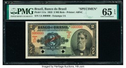 Brazil Banco do Brasil 2 Mil Reis 8.1.1923 Pick 111s Specimen PMG Gem Uncirculated 65 EPQ. Two POCs.

HID09801242017

© 2020 Heritage Auctions | All R...