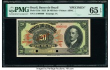 Brazil Banco do Brasil 20 Mil Reis 8.1.1923 Pick 116s Specimen PMG Gem Uncirculated 65 EPQ. Two POCs.

HID09801242017

© 2020 Heritage Auctions | All ...