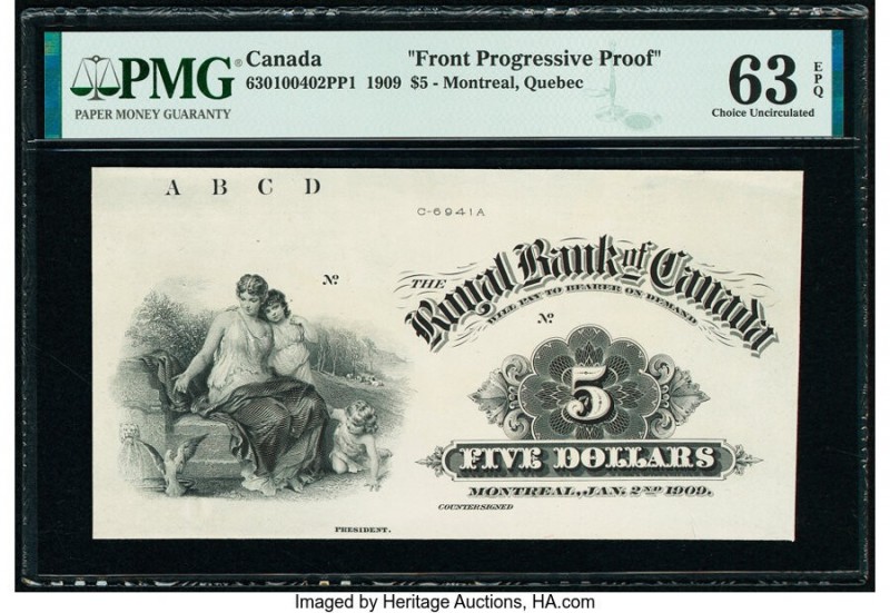 Canada Montreal, PQ- Royal Bank of Canada $5 2.1.1909 Ch.# 630-10-04-02PP1 Front...