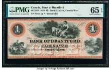 Canada Sault St. Marie, CW- Bank of Brantford $1 1.11.1859 Pick S1573 Ch.# 40-12-02R Remainder PMG Gem Uncirculated 65 EPQ. 

HID09801242017

© 2020 H...