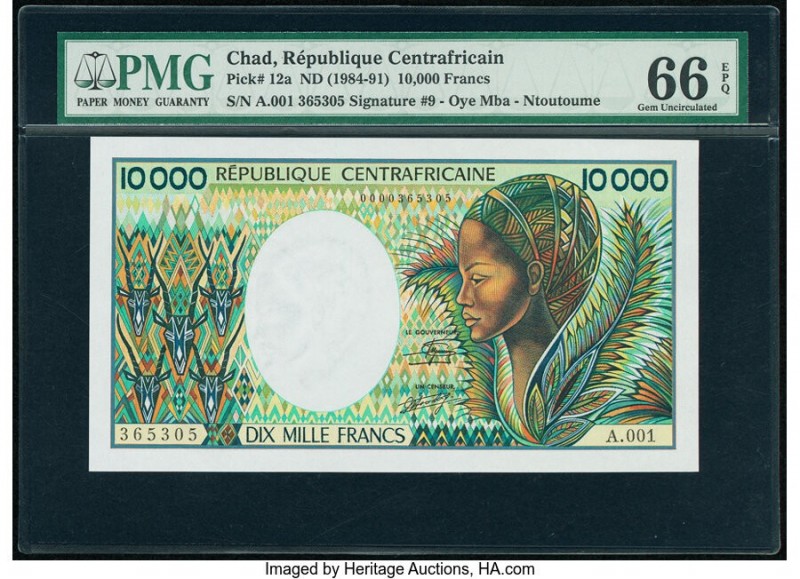 Chad Banque Des Etats De L'Afrique Centrale 10,000 Francs ND (1984-91) Pick 12a ...