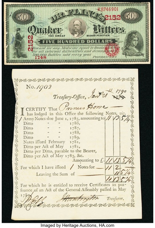 Group of Ephemera 10 Examples Fine-Uncirculated Some splits and tears are notice...