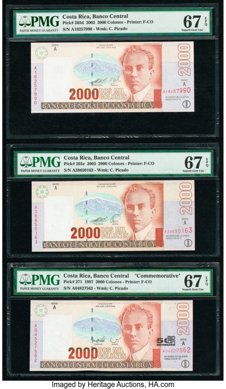Costa Rica Banco Central de Costa Rica 2000 (3) Colones 2005; 2003; 1997 Pick 26...