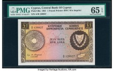 Cyprus Republic of Cyprus 1 Pound 1.12.1961 Pick 39a PMG Gem Uncirculated 65 EPQ. 

HID09801242017

© 2020 Heritage Auctions | All Rights Reserved