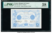 France Banque de France 5 Francs 1912-17 Pick 70 PMG Choice About Unc 58. Pinholes. 

HID09801242017

© 2020 Heritage Auctions | All Rights Reserved