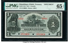 Haiti Treasury 1 Gourde 22.12.1914 Pick 131s Specimen PMG Gem Uncirculated 65 EPQ. Two POCs.

HID09801242017

© 2020 Heritage Auctions | All Rights Re...
