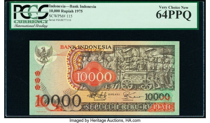 Indonesia Bank Indonesia 10,000 Rupiah 1975 Pick 115 PCGS Very Choice New 64PPQ....