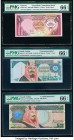 Kuwait Central Bank of Kuwait 1 Dinar 1968 (ND 1980-91) Pick 13x Cancelled Contraband Note PMG Gem Uncirculated 66 EPQ; Saudi Arabia Saudi Arabian Mon...