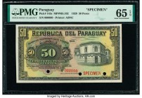 Paraguay Republica del Paraguay 50 Pesos 30.12.1920 Pick 145s Specimen PMG Gem Uncirculated 65 EPQ. Three POCs.

HID09801242017

© 2020 Heritage Aucti...