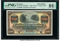 Paraguay Republica del Paraguay 100 Pesos 30.12.1920 Pick 146s Specimen PMG Choice Uncirculated 64 EPQ. Two POCs.

HID09801242017

© 2020 Heritage Auc...