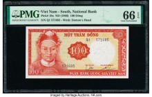 South Vietnam National Bank of Viet Nam 100 Dong ND (1966) Pick 19a PMG Gem Uncirculated 66 EPQ. 

HID09801242017

© 2020 Heritage Auctions | All Righ...