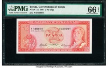Tonga Government of Tonga 2 Pa'anga 3.4.1967 Pick 15a PMG Gem Uncirculated 66 EPQ. 

HID09801242017

© 2020 Heritage Auctions | All Rights Reserved