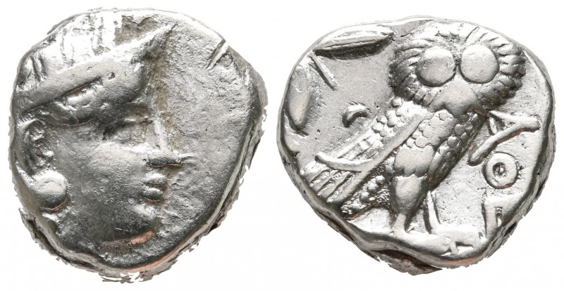 Tetradrachm
Attica. Athens. c. 454-404 BC, Helmeted head of Athena right, with ...