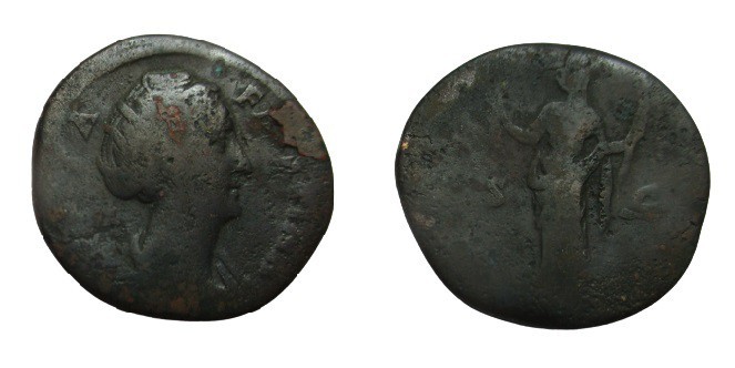 Sestertius Æ
Faustina I (died in 140/141), Rome
30 mm, 20,21 g