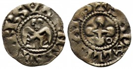 Denier AR
France. Valence, Bishopric Denier 1150-1250, anonym
18 mm, 1 g
Boudeau 1021