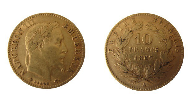 10 Francs AV
Napoleon III, 1867
3,22 g