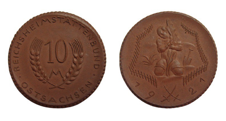 10 Mark
Ostsachsen. Meissen 1921
25 mm, 7,50 g