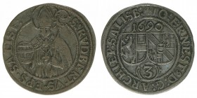 3 Groschen AR
Salzburg, Johann Ernst (1687-1709), 1629
21 mm, 1,52 g
Zöttl 2223