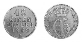 1/48 Taler AR
Mecklenburg Strelitz, Georg, 1859
17 mm, 1,25 g