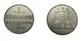 1 Schilling AR
Hamburg 1840
16 mm, 1,07 g