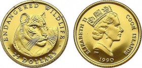 1/25 OZ
25 Dollars, Cook Island, Tiger, Gold 999/1000
1,27 g