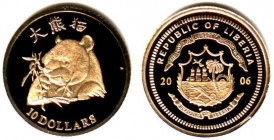 10 Dollars AV
Liberia, Panda, 2006, Gold 585/1000
0,5 g