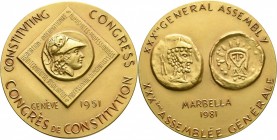 Medal
Bronze, International association of professional numismatics, Geneve 1951 - Marbella 1981
59 mm, 130 g