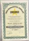 Belgian Congo Elisabethville Share 1000 Francs 1945 Union Pharmaceutique Congolaise "UNICONGO"
# 33552; Capital: 54500000 Francs in 54500 Parts Socia...