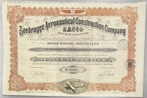 Belgium Brussels Share 300 Francs 1926 "ZACCO"
# 05961; Zeebrugge Aeronautical Construction Company "ZACCO"; Capital: 3000000 Francs in 10000 Shares;...