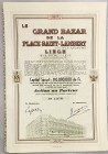 Belgium Liege Share 1944 "Le Grand Bazar de la Place Saint-Lambert"
# 129794; Capital: 110000000 Francs in 140000 Actions; AUNC