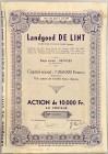 Belgium Bruges Share 10000 Francs 1949 "Landgoed De Lint"
# 000200; Capital: 7060000 Francs in 706 Actions of 10000 Francs; XF