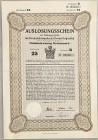 Germany East Prussia, Königsberg Obligation 25 Reichsmark 1927 Auslosungsschein
# B 00768; Ostpreußen; AUNC