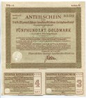 Germany East Prussia Konigsberg 500 Goldmark 1935 Golden Mortgage Certificate
№ 01544; AUNC