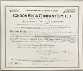 Great Britain London Ordinary Stock 12 Pounds 1948 "London Brick Company Limited"
# D 2293; Capital: 3000000 Pounds (400000 Pounds in 8% Cumulative P...