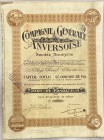 Netherlands Antwerp Share 500 Francs 1920 "Compagnie Générale Anversoise"
# 09589; Capital: 25000000 Francs in 50000 Shares of 500 Francs; VF