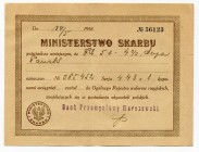 Poland Obligation 50 Roubles 1918 Treasury Note
# 56123; XF