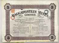 South Africa Johannesburg Share 5 Sterling 1936 "Daggafontein Mines Limited"
# B5 0238; Anglo-American Corporation of South Africa Limited, London; F...