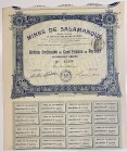 Spain Paris Salamanca Mining Company Ordinary Share 100 Francs 1908 
Mines de Salamanque, Action Ordinaire de 100 Francs, Paris, 08.08.1908