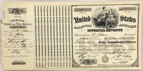 United States Virginia Internal Revenue Coupon 2-40/100 Dollars 1885 "Manufactured Tobacco"
# N 350251; Manufactured Tobacco (Virginia); VF-XF