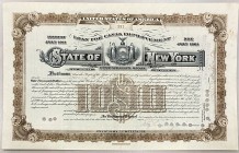 United States New York 4% Loan for Canal Improvement of 1000 Dollars 1915 Comptrollers Office
# 391; Erie, Oswego & Champlain Canals; Series due 1.06...