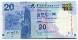 Hong Kong 20 Dollars 2015 
P# 341e; № DK680342; UNC