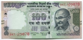 India 100 Rupees 2016 
P# 105z; № 3AT 079878; UNC