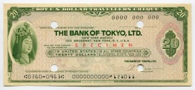 Japan Travel Cheque 20 Dollars 1980 - 1990
№ 02600963; XF+