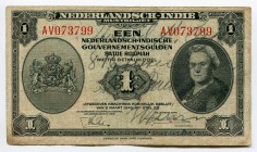 Netherlands Indies 1 Gulden 1943 
P# 111a; F+