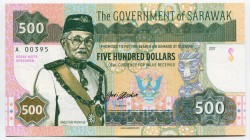 Sarawak 500 Dollars 2017 Specimen
Gabris; Mintage: 1100; Type 2; Abdul Taib Mahmud; UNC