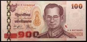 Thailand 100 Baht 2004
P# 113; № 5A6679903; UNC