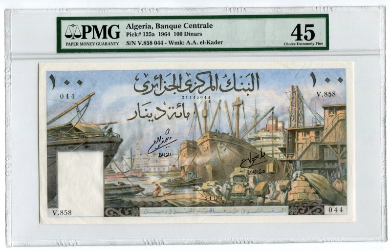 Algeria 100 Dinars 1964 PMG 45
P# 125a; XF