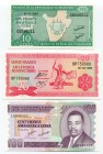 Burundi 10-20-100 Francs 2005 - 2010
P# 27a ; 33e; 44a; UNC