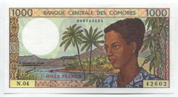 Comoros 1000 Francs 1994 
P# 11b; UNC